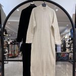 پیراهن بافت نرده ای یقه ایستاده(33726)