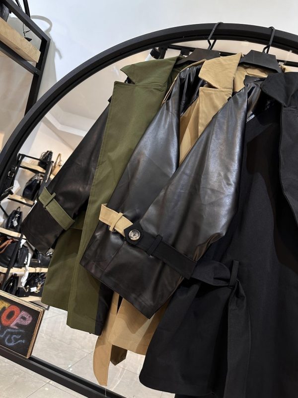 بارونی ترکیبی طرح پشت چرم استردار (33812) - Image 4