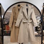 بارونی دو یقه بلند کتان زارا استر دار (33875)