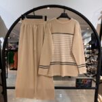 ست بلوز شلوار بافت طرح ریزه (33782)