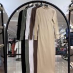 پیراهن یقه اسکی پنبه کبریتی فینگر دار (33950)