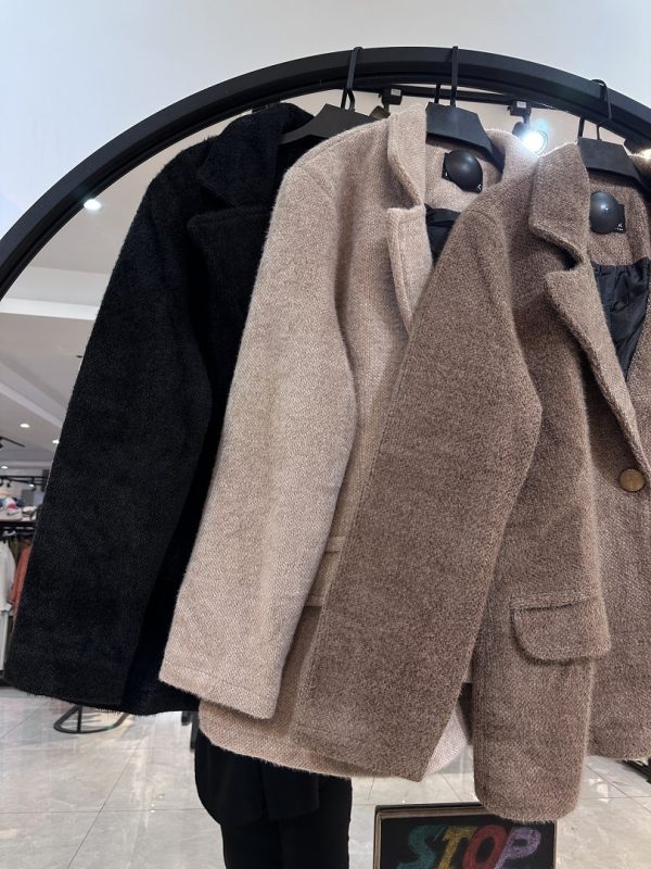 کت لمزور پشمی موهر  تک دکمه (33939) - Image 2