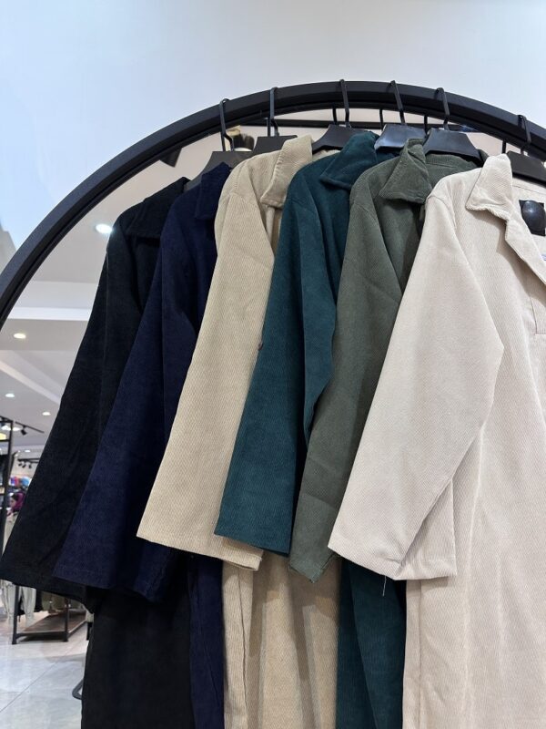 کفتان مخمل کبریتی کمر دار(33843) - Image 2