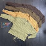 بلوز بافت واردتی طرح پایین بندی (33748)