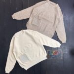 بلوز بافت وارداتی طرح تک جیب نگین (33745)