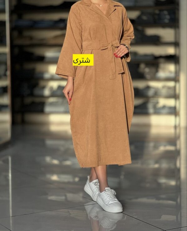 کفتان مخمل کبریتی کمر دار(33843) - Image 3