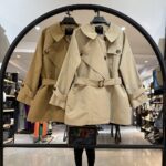 بارونی کتان ترک استر دار یقه کج (34011)