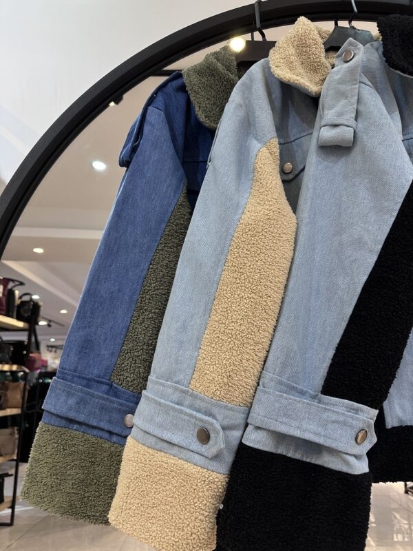 کاپشن تدی ترکیبی با جین  داخل استر (34323) - Image 2