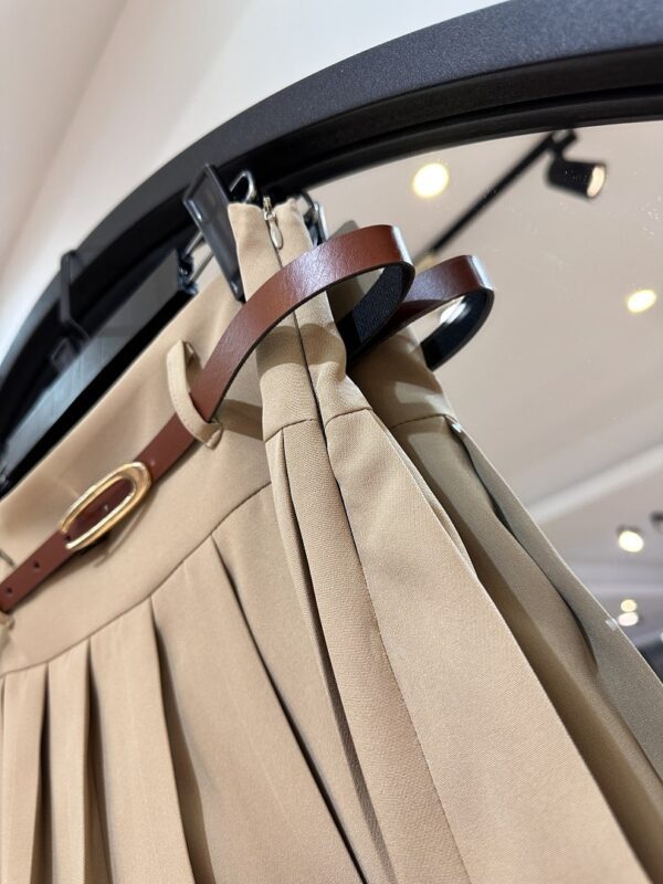 دامن کرپ مازراتی پلیسه کمربند دار (34348) - Image 2