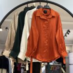 شومیز ساتن کمردار  درجه یک طرح گوچی (34393)