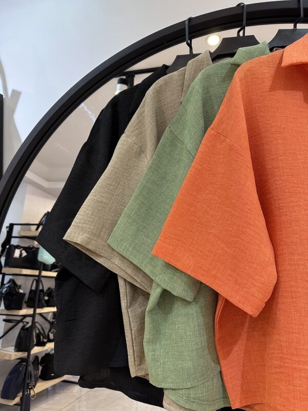 شومیز نخ شانتون ترک استین سه ربع (34366) - Image 3