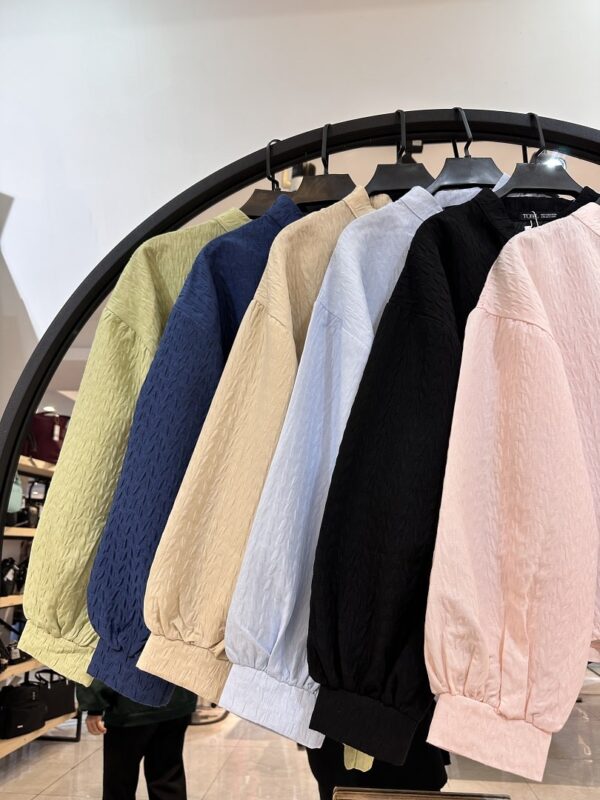 کت ژاکارد دکمه ریز اسمان (34368) - Image 2