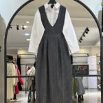 ست شومیز و پیراهن یقه هفت کمرکش(34407)