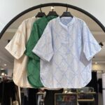 شومیز ژاکارد ساتن ضخیم  طرحدار (34453)