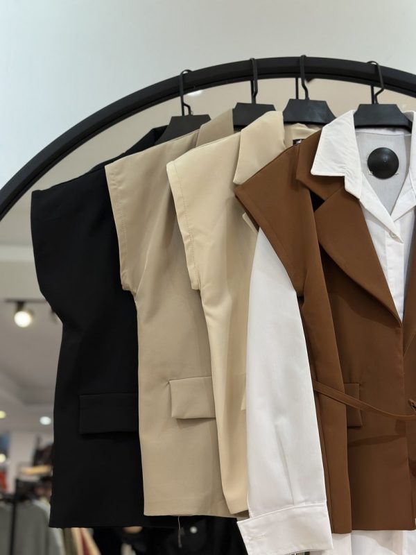 ست سه تیکه شومیز وست شلوار کرپ باربی ارام (34467) - Image 2