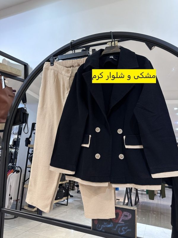 ست کت چهار دکمه و شلوار کنفی نوار خور (34404) - Image 5