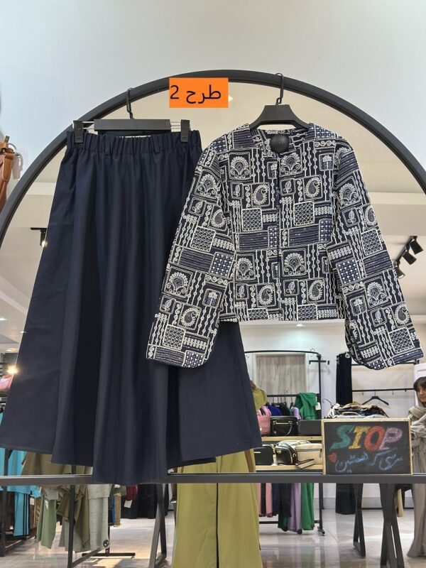 ست کت و دامن سوزندوزی مزونی درجه یک افرین (34506) - Image 2