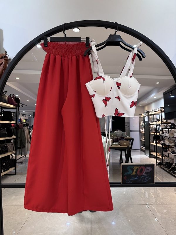 ست کراپ کاپدار و شلوار بگ مازراتی پروانه (34542) - Image 4