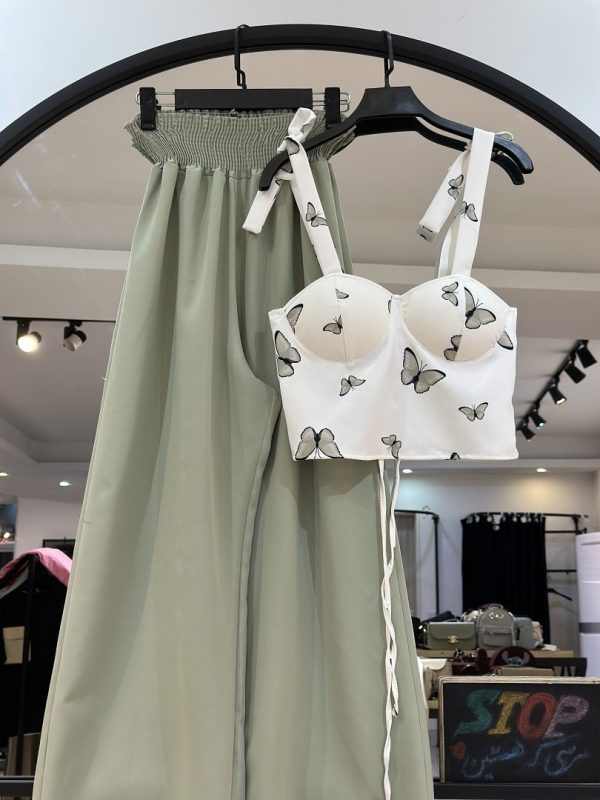 ست کراپ کاپدار و شلوار بگ مازراتی پروانه (34542) - Image 5