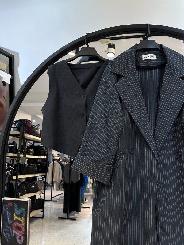 ست سه تیک مانتو و جلیقه و شلوار (34564) - Image 2