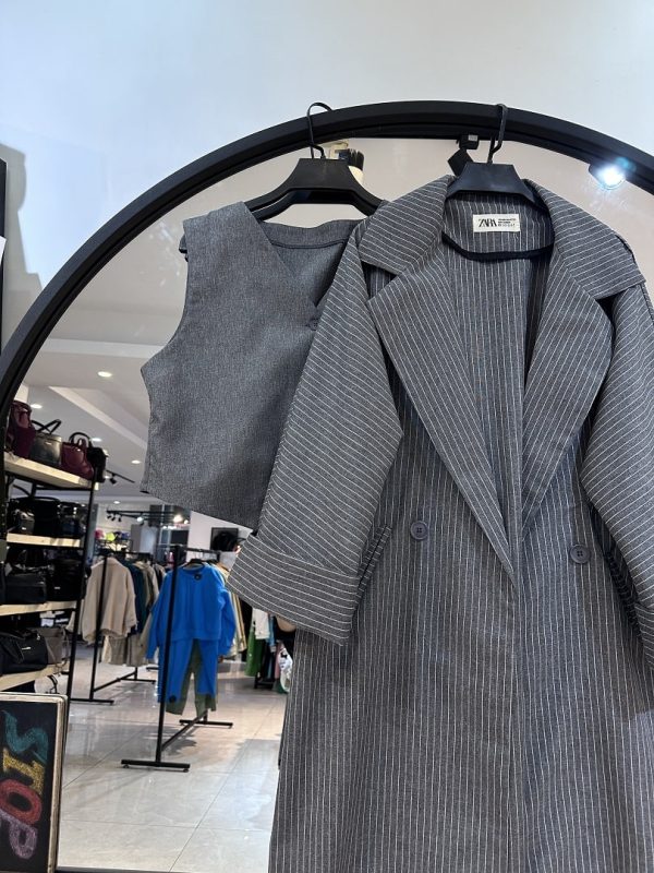 ست سه تیک مانتو و جلیقه و شلوار (34564) - Image 4