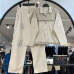 ست کت و شلوار لینن نچرال طرح شلوار بگ(34567)