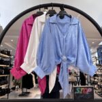 شومیز ساتن نانسی  جلو گره ای با ضمانت نخ کش نشدن (34610)