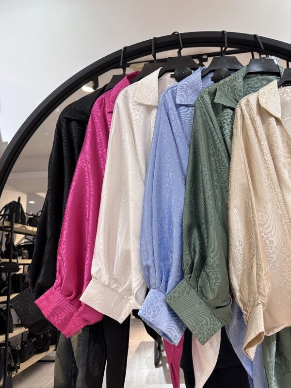 شومیز ساتن نانسی  جلو گره ای با ضمانت نخ کش نشدن (34610) - Image 2