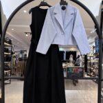 ست کت و سارافون لینن تک دکمه درجه یک  ساغر (34488)