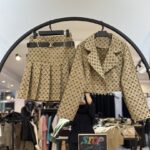 ست کت و دامن ژاکارد دامن پلیسه کمر خور (34663)