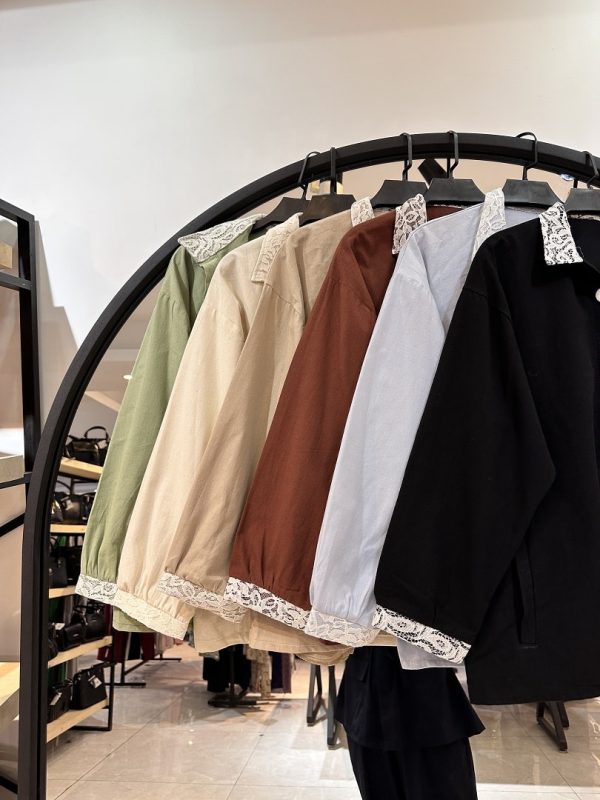 شومیز کتان لینن نوتار گیپور خانوم  خانوما (34682) - Image 2