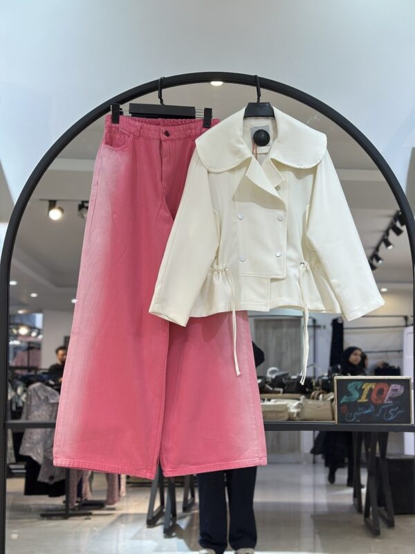 ست کت مازراتی و شافل جین رنگی بغل  برفی (34773) - Image 4