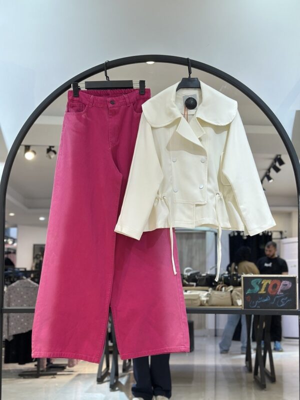 ست کت مازراتی و شافل جین رنگی بغل  برفی (34773) - Image 2