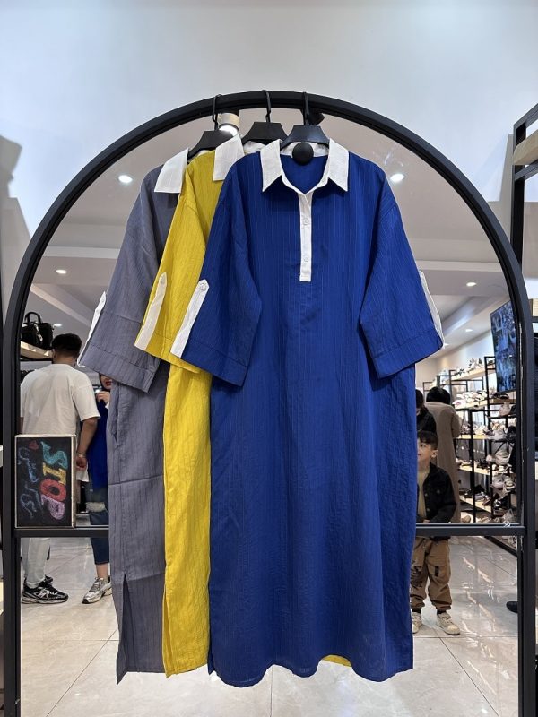 2025_03_17_19_38_IMG_2238-min پیراهن یقه سفید نواری پلوتی پانیذ (34805) - Image 1