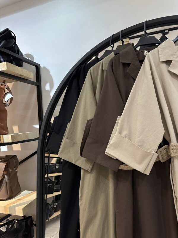 کفتان لینن کمر بند کنفی دار پرهام (34458) - Image 2