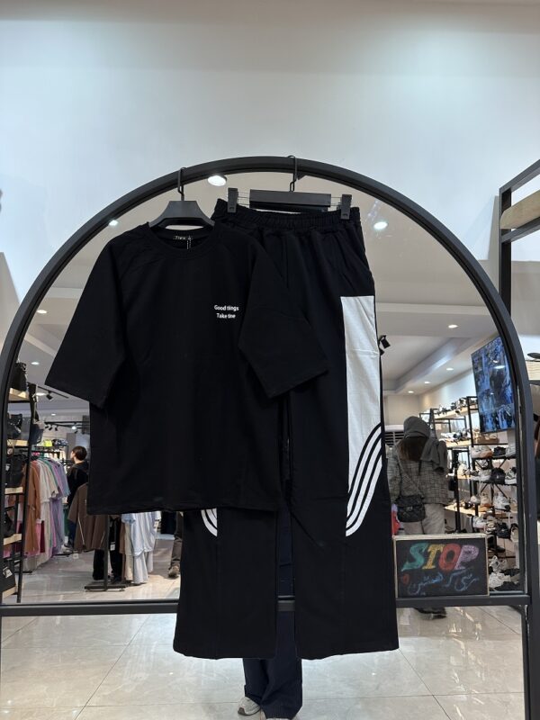 ست تیشرت شلوار گلکسی پنبه سینه لاتین (34788) - Image 2