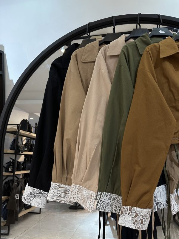 ست کت و دامن لینن ترکیبی با دانتل (34934) - Image 2