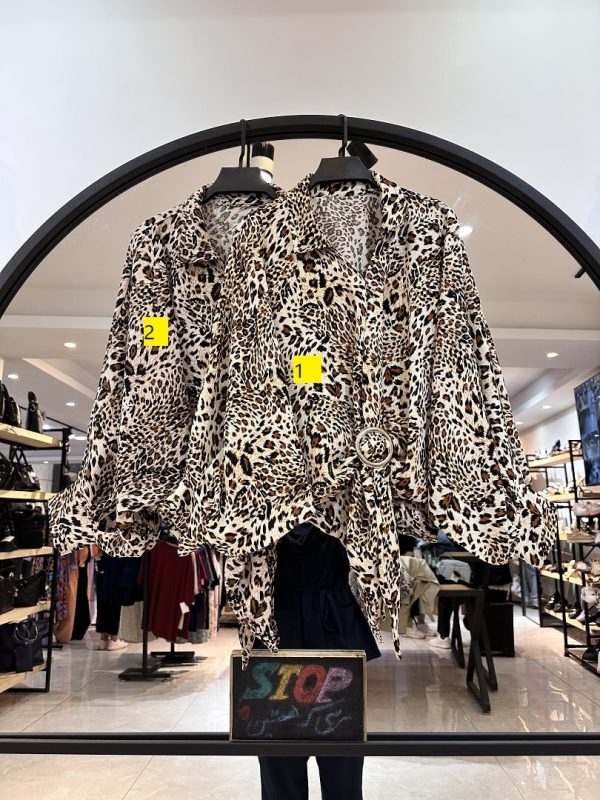 شومیز کرپ پلنگی پایین حلقه (34982) - Image 2