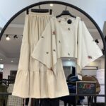 ست پانچو دامن مزونی گل بر جسته اوا (35044)