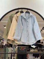 شومیز ابریشمی خطی بغل هلال (35061)