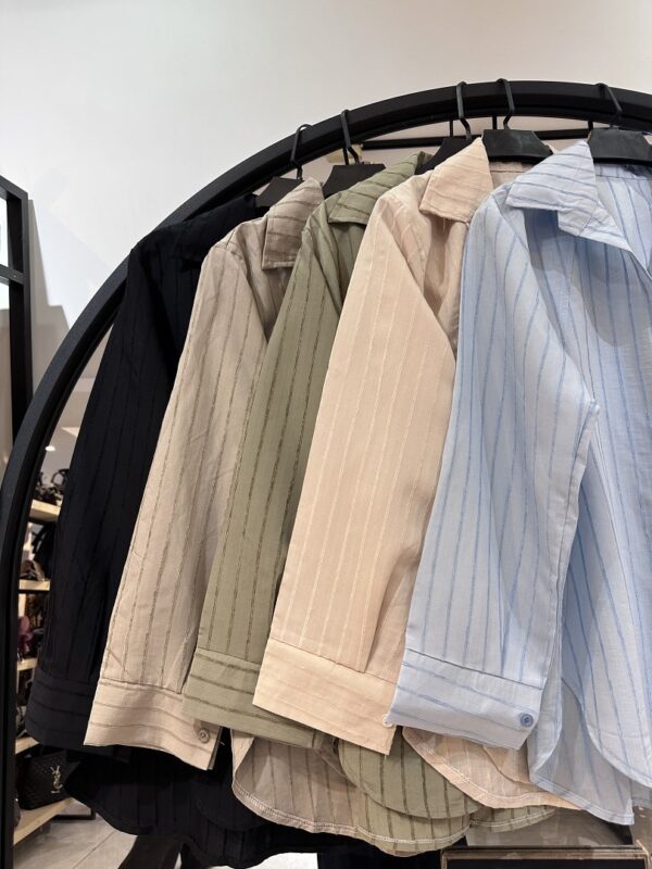 شومیز ابریشمی خطی بغل هلال (35061) - Image 2