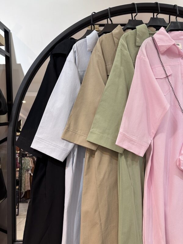 کفتان لینن کیف دار قندی (35060) - Image 2