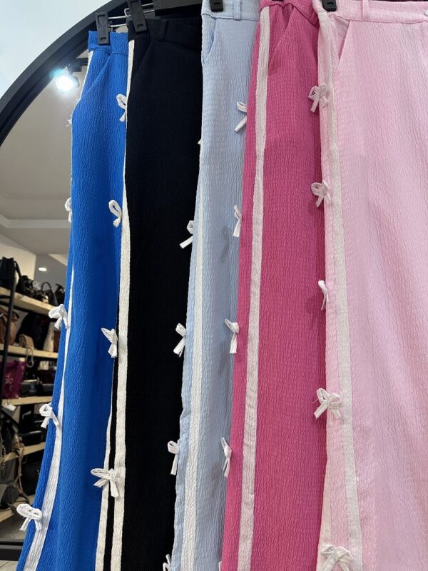 ست شومیز و شلوار و کیف پفکی پاپیون ریز هلنا(35072) - Image 2