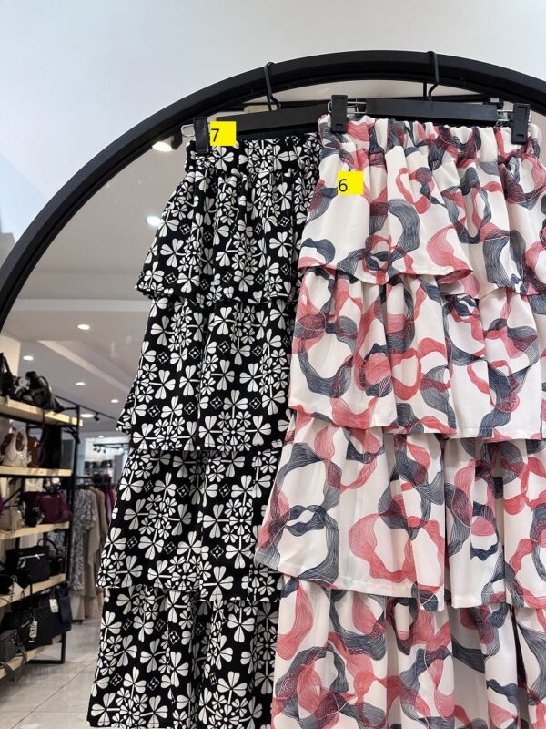 دامن طبقه ای چین دار کرپ درجه یک (35090) - Image 3