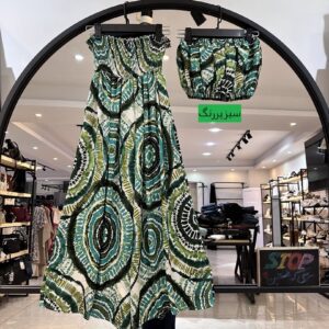 ست نیمتنه و دامن شلواری ابریشم سیلک (35098)