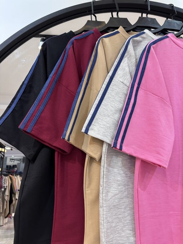 ست تیشرت شلوار گلکسی سینه ادیداس با نوار دوزی جین  (35114) - Image 2