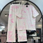 ست تیشرت شلوار سوپر براش ابرنگی خطی (35121)