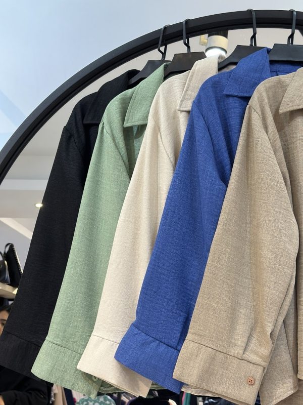 شومیز وال اسلپ تک جیب دکمه ریز (35148) - Image 2