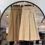 دامن لینن پشت کش جلو بندی (35133)