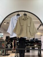 شومیز لینن وارداتی استین پاکتی ریزش دار (35149)